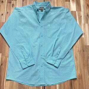 Ariat Men's Teal Geometric Button Down Shirt